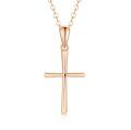 wholesale 14K White Gold Polished Cross Pendant Chain Necklace for Women Girls 20 + Extender-0-23