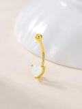 wholesale 925 Sterling Silver Plated 14K Gold  Heart Belly Button Ring 16mm Body Piercing Jewelry for Women-0-8