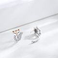 wholesale 925 Sterling Silver Fox Head Studs with Cubic Zirconia for Women Animal Ear Piercing  Ideas-0-4