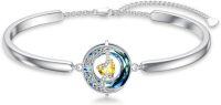 wholesale 925 Sterling Silver Blue Crystal Moon Star Bracelet Birthstone Jewelry Gift for Her-11-Citrine-Nov.