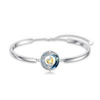 wholesale 925 Sterling Silver Blue Crystal Moon Star Bracelet Birthstone Jewelry Gift for Her-11-Citrine-Nov.