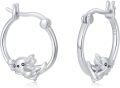 wholesale 925 Sterling Silver Koala Bear Huggie Hoop Earrings for Women Girls -0-0