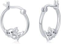 wholesale 925 Sterling Silver Koala Bear Huggie Hoop Earrings for Women Girls -Axolotl