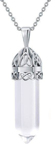 wholesale Sterling Silver Opal Irish Celtic Knot Pendant Necklace Unisex Gift-Celtic necklace-April