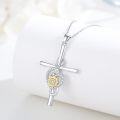 wholesale 925 Sterling Silver Cross Heart Flower Pendant Necklace for Women Girls Gifts-0-2