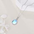 wholesale 925 Sterling Silver Teardrop Pendant Necklace with Opal Stone for Women s-0-7