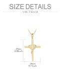 TOUPOP 14K Gold Crystal Heart Cross Pendant Necklace for Women-0-4