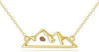 wholesale 14K Gold Yellow Opal Mustard Seed Mountain Pendant Necklace-Mustard Seed Mountain