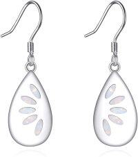wholesale 925 Sterling Silver Teardrop Opal Drop Earrings for Women-Opal
