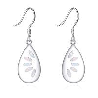 wholesale 925 Sterling Silver Teardrop Earrings With Opal Inlays-Opal
