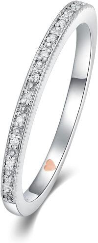 wholesale Real Diamond Bands Ring 14K Gold Plated Solid 925 Sterling Silver Stackable Engagement Rings for Her,Wedding Promise Ring for Women Jewelry Gift for Her -white-gold-plated-silver