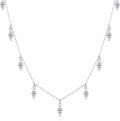 wholesale 14K Gold Chain with Marquise Cut CZ Stones - Elegant Pendant Necklace for Women's s-0-0