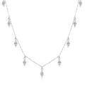 wholesale 14K Gold Chain with Marquise Cut CZ Stones - Elegant Pendant Necklace for Women's s-0-0