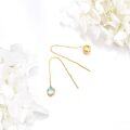 wholesale 14K Gold Moonstone Threader Earrings for Women - Long Dangle Drop Chain s for Mothers' Day or Birthdays-0-5