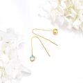 wholesale 14K Gold Moonstone Threader Earrings for Women - Long Dangle Drop Chain s for Mothers' Day or Birthdays-0-5