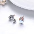 wholesale 925 Sterling Silver Heart-Shaped Opal Unicorn Stud Earrings for Kids & Adults-0-3