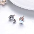 wholesale 925 Sterling Silver Heart-Shaped Opal Unicorn Stud Earrings for Kids & Adults-0-3