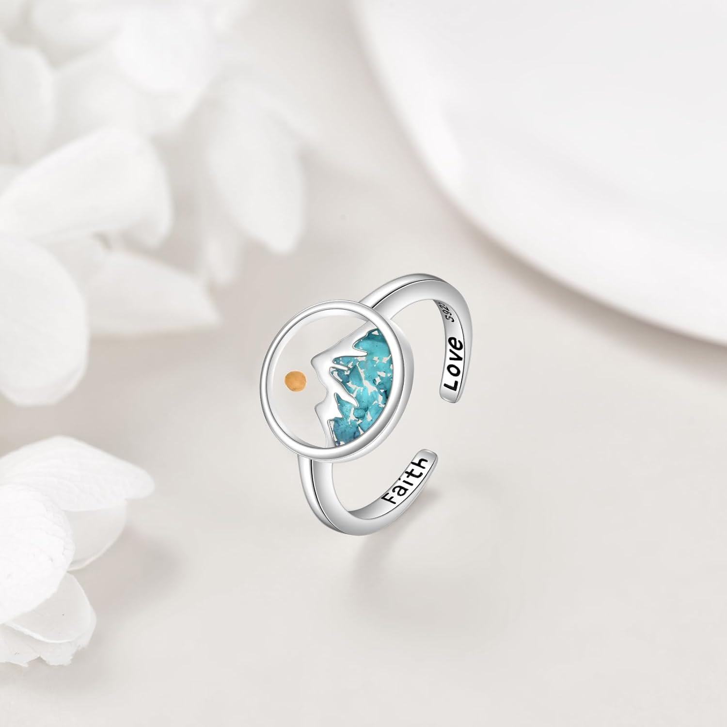 wholesale S925 Sterling Silver White Gold Plated Abalone Shell Round Faith Love Jewelry Ring & Hook Earrings, Christian Gift for Her-0-3