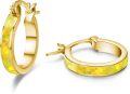 wholesale 925 Sterling Silver Plated Yellow Gold  Yellow Fire Opal Huggie Hoop Earrings for Women-0-0
