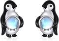 wholesale 925 Sterling Silver Penguin Stud Earrings with Blue Stone for Women and Girls-0-0