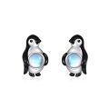 wholesale 925 Sterling Silver Penguin Stud Earrings with Blue Stone for Women and Girls-0-0