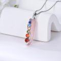 wholesale 925 Sterling Silver Pink Quartz Rainbow Stone Chakra Tree of Life Pendant Necklace for Women-0-4