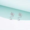 wholesale 925 Sterling Silver Leaf Wrap Stud Earrings - Climbing Ear Jackets for Women and Girls-0-1