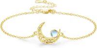wholesale 925 Sterling Silver Moonstone Birthstone Moon Bracelet Butterfly Dragonfly Celtic Jewelry for Women-Moonstone-Gold