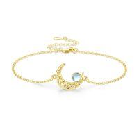wholesale 925 Sterling Silver Moonstone Birthstone Moon Bracelet Butterfly Dragonfly Celtic Jewelry for Women-Moonstone-Gold