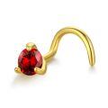 wholesale 14k Gold Moissanite Nose Stud Screw Round Prong Set Piercing Jewelry-0-0