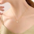 wholesale 14K Gold & Double Heart Moissanite Pendant Necklace for Women - 16-18 inch Chain Length-0-3
