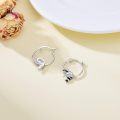 wholesale 925 Sterling Silver Raccoon Huggie Hoop Earrings for Women Girls Mothers Day Gifts Jewelry-0-2