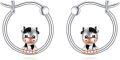 wholesale 925 Sterling Silver Cow Hoop Earrings - Adorable Animal s for Her-0-0