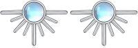 wholesale 925 Sterling Silver Moonstone & Turquoise Stud Earrings with Small Sun Design for Women-Moonstone
