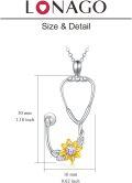 wholesale Sterling Silver Sunflower RN Caduceus Nursing Pendant-0-11