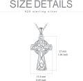 wholesale Gold 925 Sterling Silver Natural Cubic Zirconia Celtic Cross Irish Knot Pendant Necklace-0-17