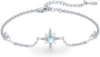 wholesale 925 Sterling Silver Star Moonstone Bracelet for Women & Teenage Girls -01-Star