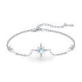 wholesale 925 Sterling Silver Tear Drop Blue Moonstone Bracelet-0-0