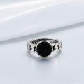 wholesale 925 Sterling Silver Onyx Vintage Oxidized Adjustable Ring for Women-0-2