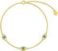wholesale 14K Gold Turquoise Evil Eye Chain Anklet for Women - 7 Inches s for Wife and Mom-0-0