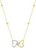 wholesale 14K Gold & CZ Infinity Heart Pendant Necklace for Women - 2-Tone-0-0