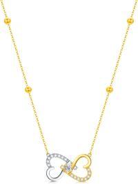wholesale 14K Gold & CZ Infinity Heart Pendant Necklace for Women - 2-Tone-14K Yellow Gold