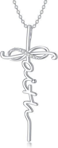 wholesale 925 Sterling Silver Infinity Heartbeat Pendant Necklace with Cubic Zirconias and Chain for Women-Type 11