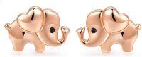wholesale Rose Gold 925 Sterling Silver Hypoallergenic Elephant Stud Earrings - Cute Animal s for Women and Girls-01-Elephant Stud(rosegold)