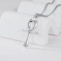 wholesale 925 Sterling Silver Ankh Cross Pendant Necklace - Egyptian Symbol Charm for Men & Women-0-4