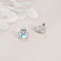 wholesale 925 Sterling Silver Sloth Moonstone Stud Earrings-0-3