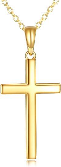 wholesale 14K Gold Simple Cross Pendant Necklace for Women Girls Mother Wife-Simple cross necklace