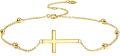 wholesale 14k Gold Religious Cross Bracelet for Women Adjustable Link Chain -0-0