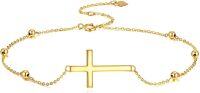 wholesale 14k Gold Religious Cross Bracelet for Women Adjustable Link Chain -Cross Bracelet