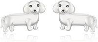 wholesale 925 Sterling Silver Dachshund Dog Stud Earrings for Women - Pet Lover Gift Ideas-Dachshund-Silver